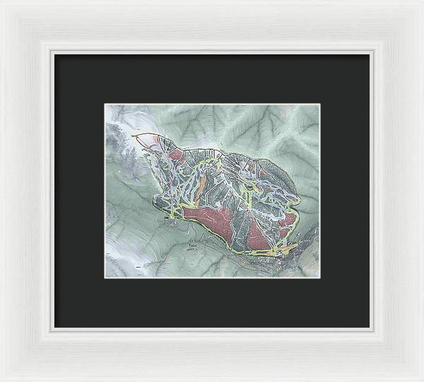Taos Ski Trail Map - Framed Print - Powderaddicts