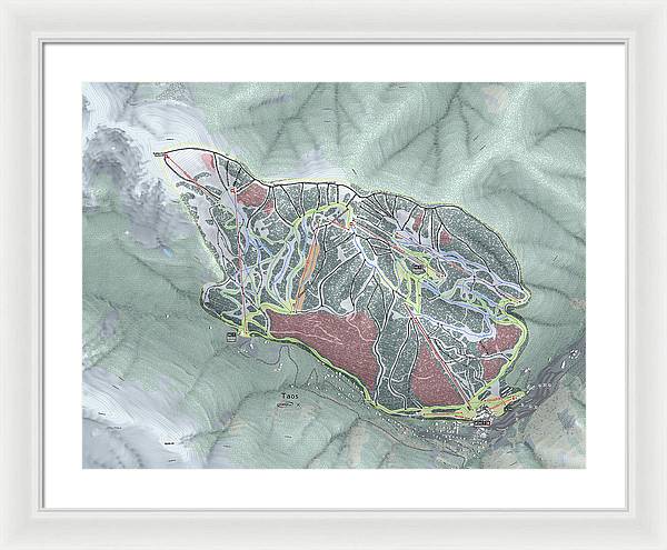 Taos Ski Trail Map - Framed Print - Powderaddicts