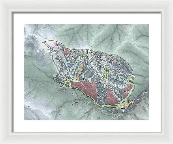Taos Ski Trail Map - Framed Print - Powderaddicts