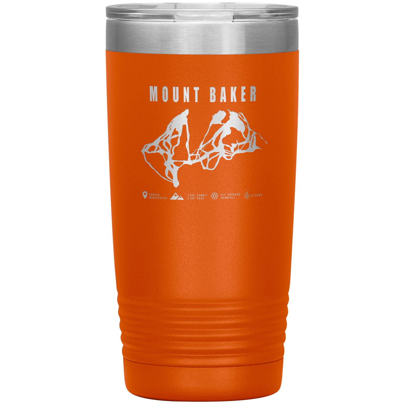 Mount Baker, Washington Ski Trail Map 20oz Tumbler - Powderaddicts