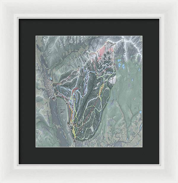 Telluride Ski Trail Map - Framed Print - Powderaddicts