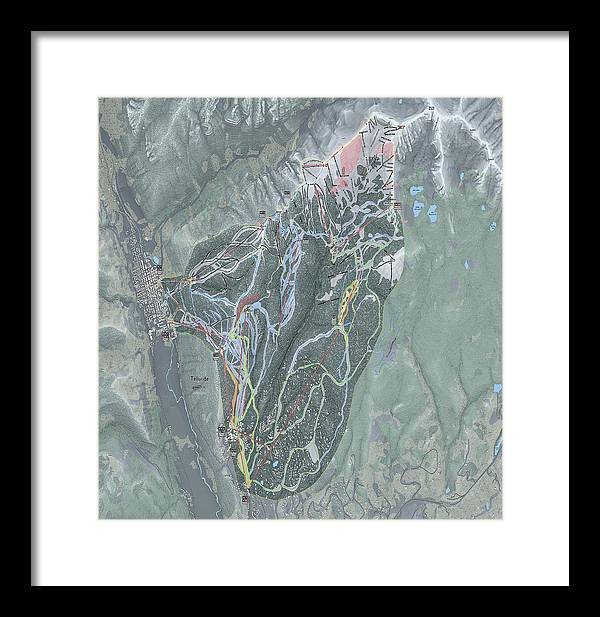 Telluride Ski Trail Map - Framed Print - Powderaddicts