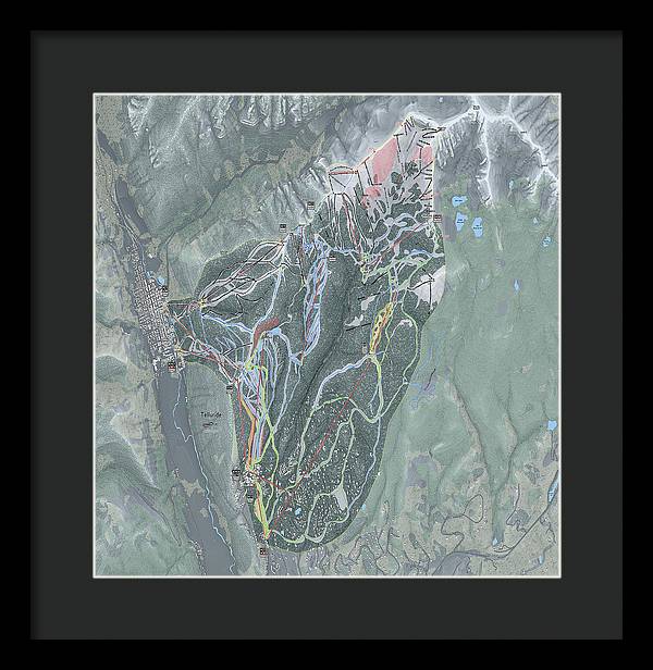 Telluride Ski Trail Map - Framed Print - Powderaddicts