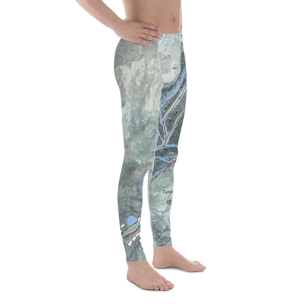 Tenney Mountain, New Hampshire Ski Trail Map Men's Base Layer Bottom - Powderaddicts