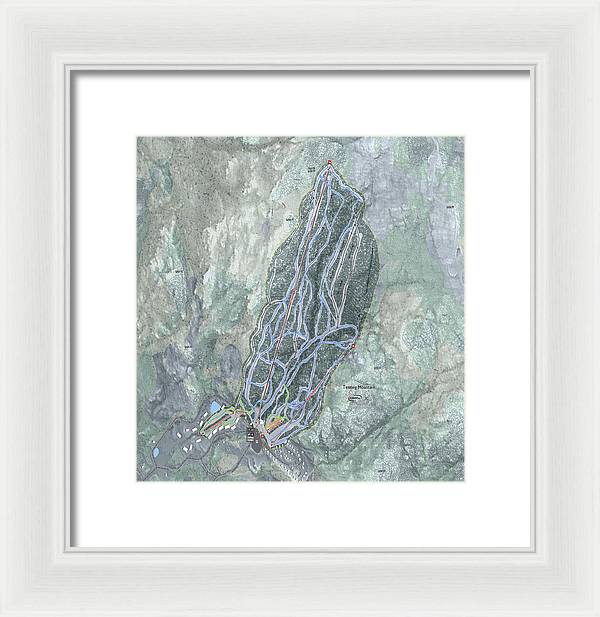 Tenney Mountain Ski Trail Map - Framed Print - Powderaddicts