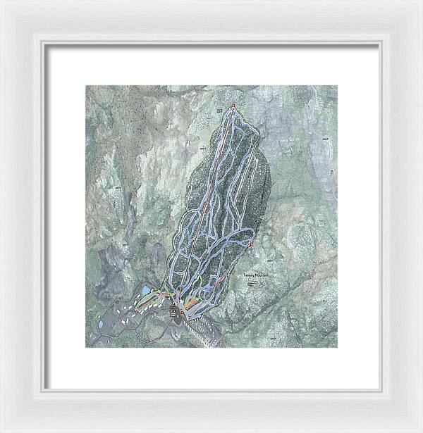 Tenney Mountain Ski Trail Map - Framed Print - Powderaddicts