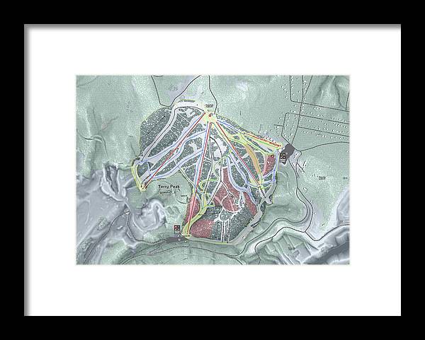 Terry Peak Ski Trail Map - Framed Print - Powderaddicts