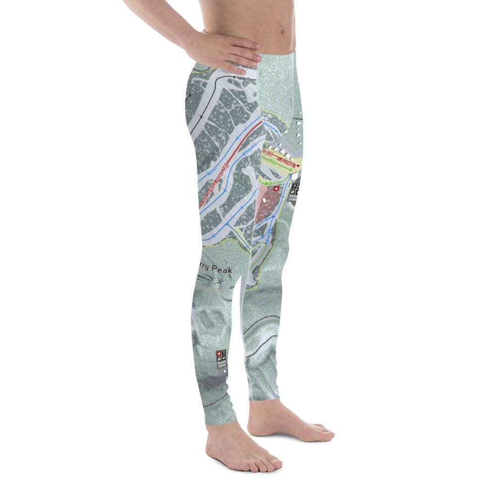 Terry Peak, South Dakota Ski Trail Map Men's Base Layer Bottom - Powderaddicts