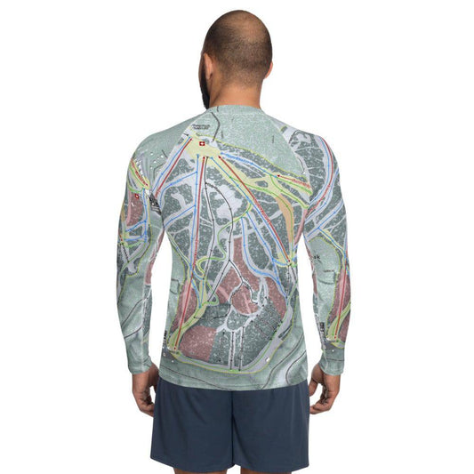 Terry Peak, South Dakota Ski Trail Map Men's Base Layer Top - Powderaddicts