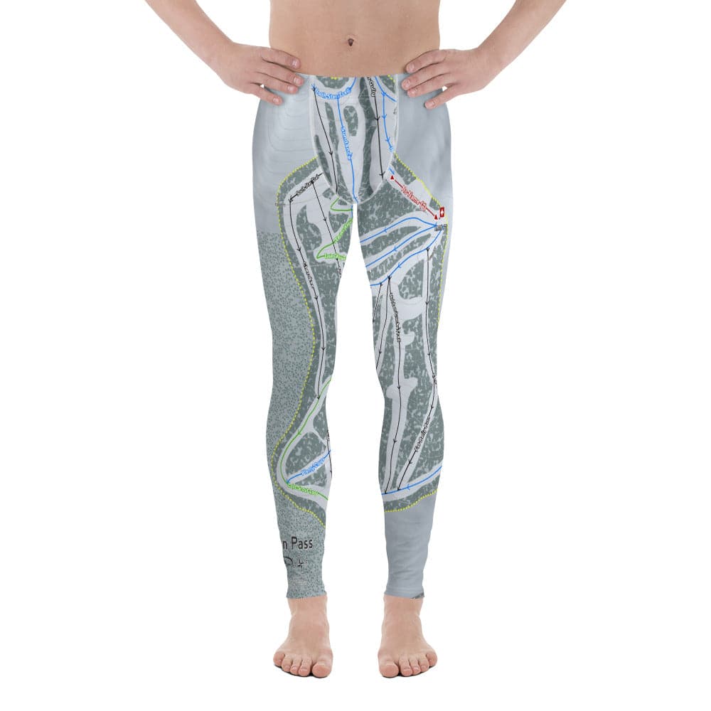 Teton Pass, Montana Ski Trail Map Men's Base Layer Bottom - Powderaddicts