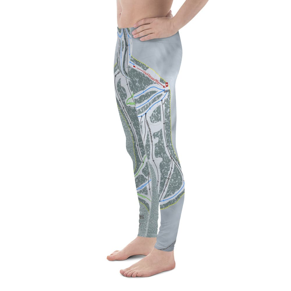 Teton Pass, Montana Ski Trail Map Men's Base Layer Bottom - Powderaddicts