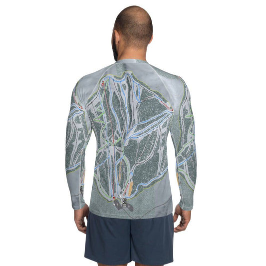 Teton Pass, Montana Ski Trail Map Men's Base Layer Top - Powderaddicts