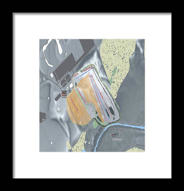 The Rock Snowpark Ski Trail Map - Framed Print - Powderaddicts