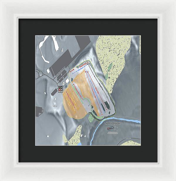 The Rock Snowpark Ski Trail Map - Framed Print - Powderaddicts
