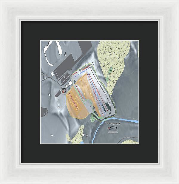 The Rock Snowpark Ski Trail Map - Framed Print - Powderaddicts