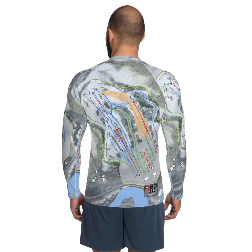 Thrill Hills, North Dakota Ski Trail Map Men's Base Layer Top - Powderaddicts