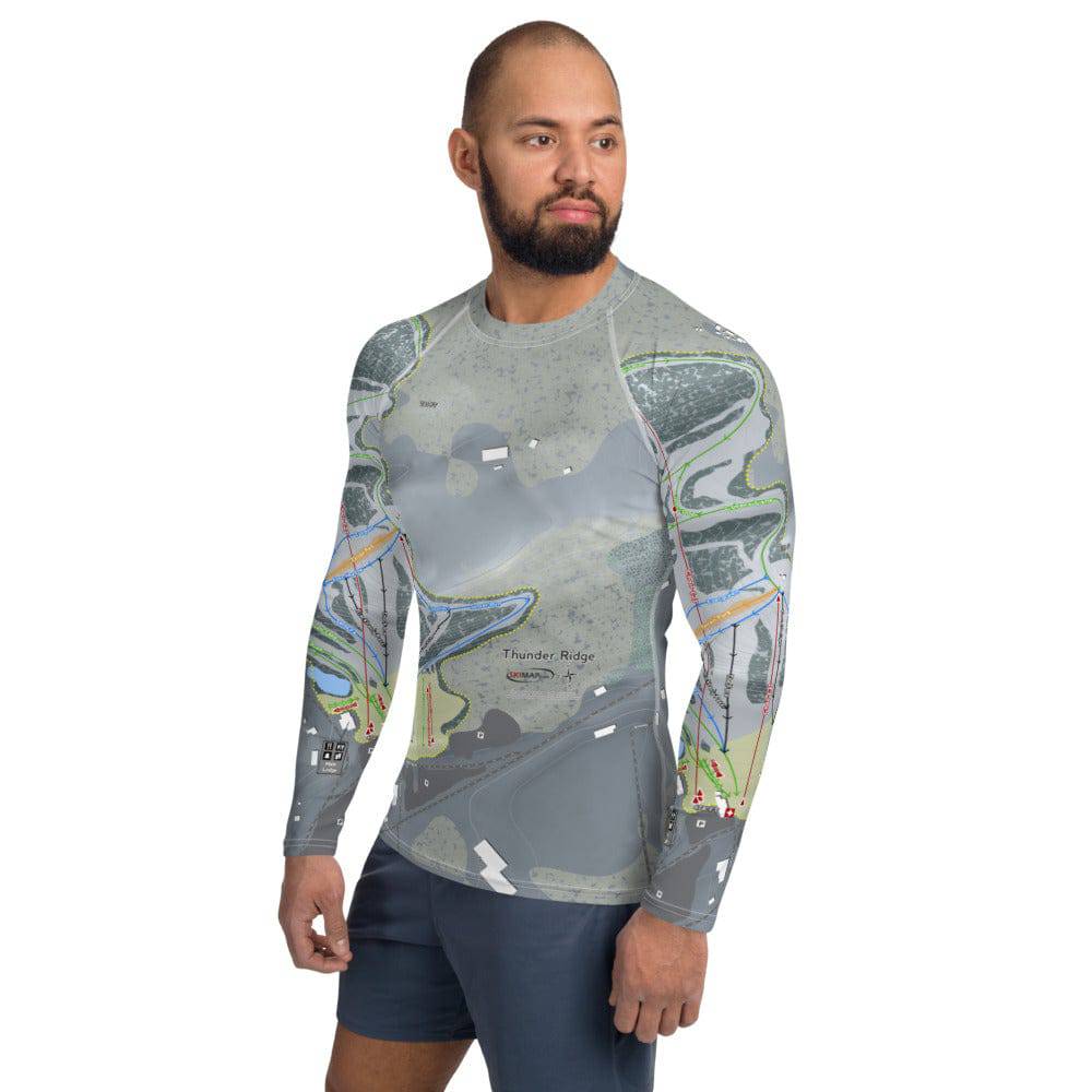 Thunder Ridge, New York Ski Trail Map Men's Base Layer Top - Powderaddicts