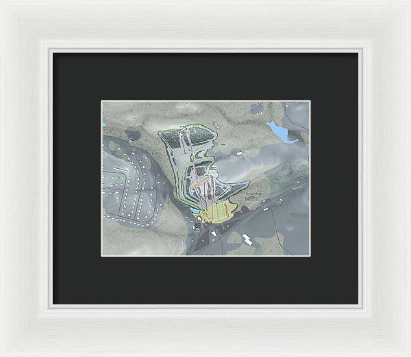 Thunder Ridge Ski Trail Map - Framed Print - Powderaddicts