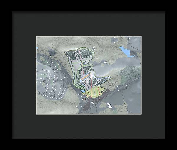 Thunder Ridge Ski Trail Map - Framed Print - Powderaddicts