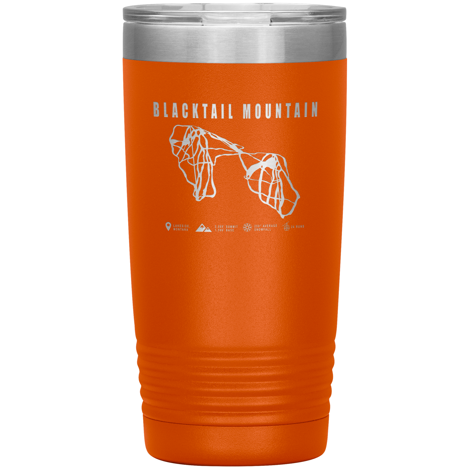 Blacktail Mountain Montana Ski Trail Map 20oz Tumbler - Powderaddicts