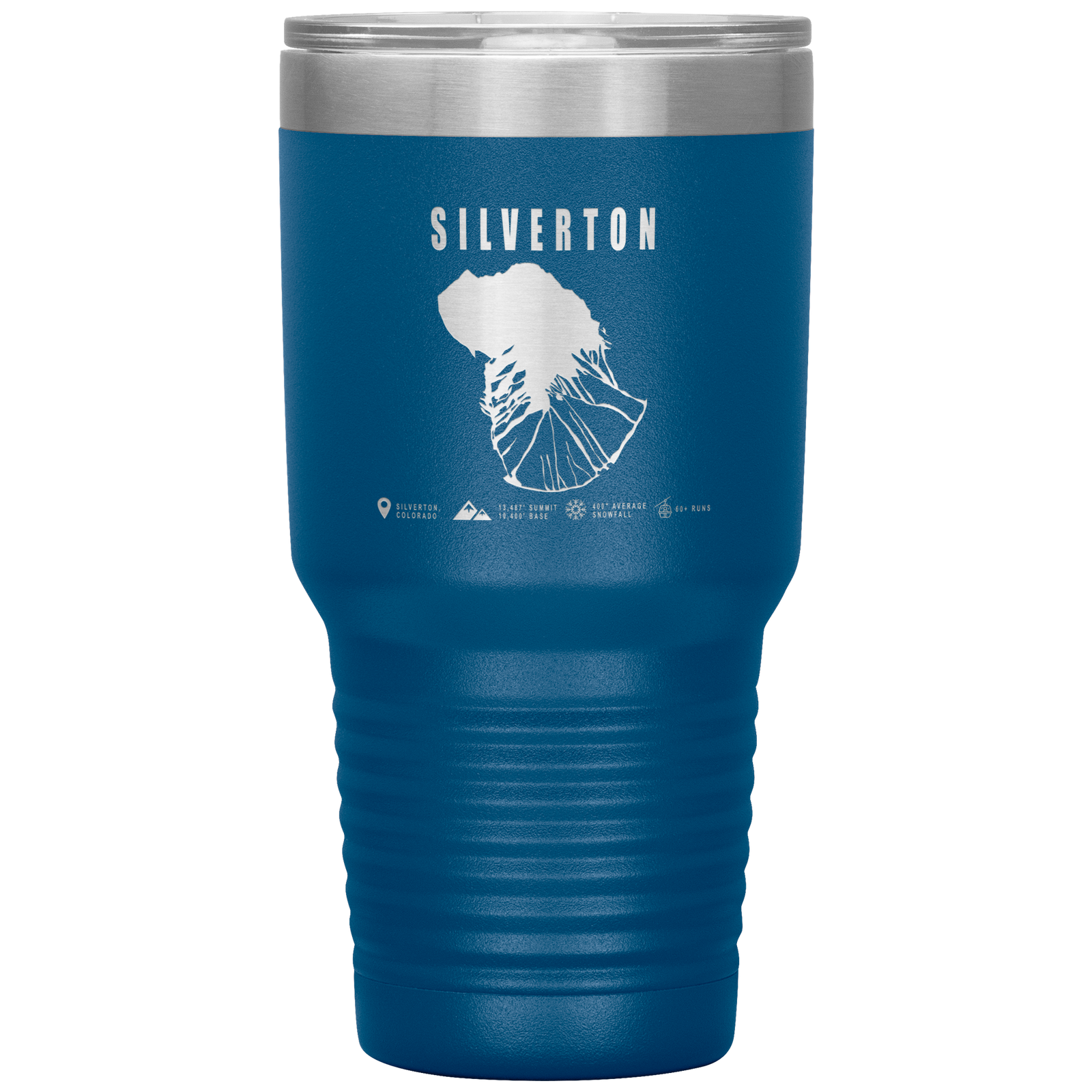 Silverton Colorado Ski Trail Map 30oz Tumbler - Powderaddicts