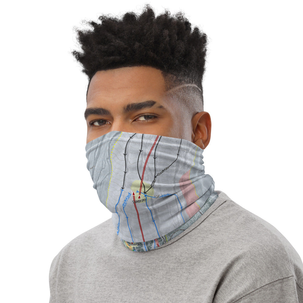 Timber line, Oregon Ski Trail Map Printed Neck Gaiter - Powderaddicts