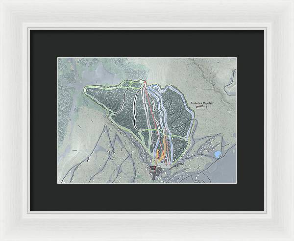 Timberline Mountain Ski Trail Map - Framed Print - Powderaddicts