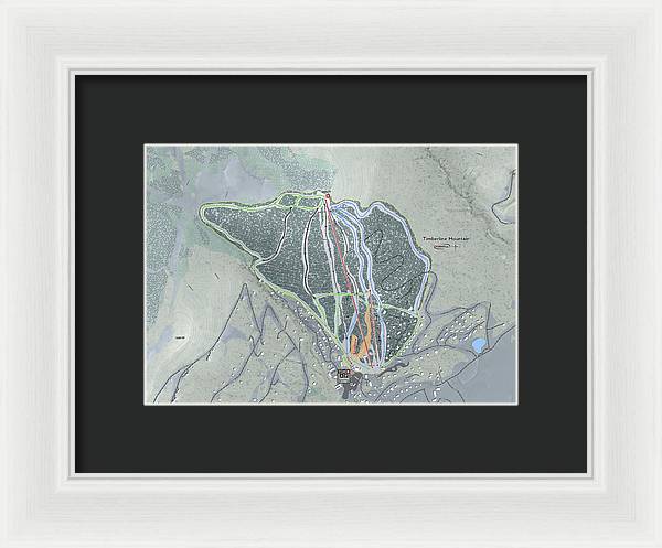 Timberline Mountain Ski Trail Map - Framed Print - Powderaddicts