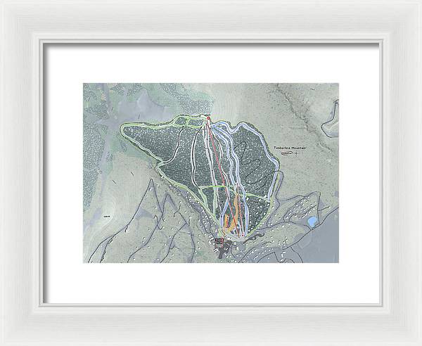 Timberline Mountain Ski Trail Map - Framed Print - Powderaddicts
