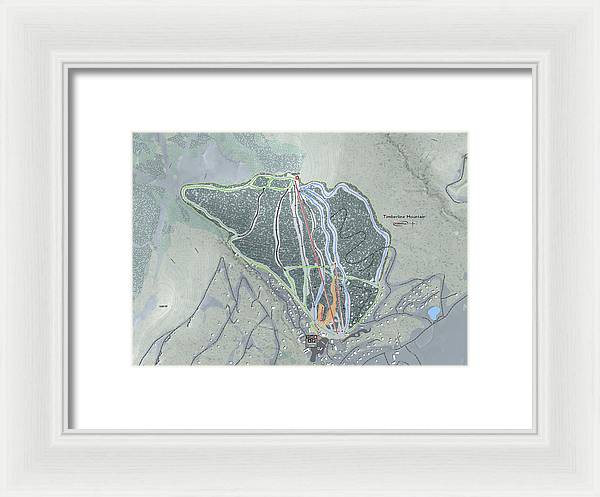 Timberline Mountain Ski Trail Map - Framed Print - Powderaddicts