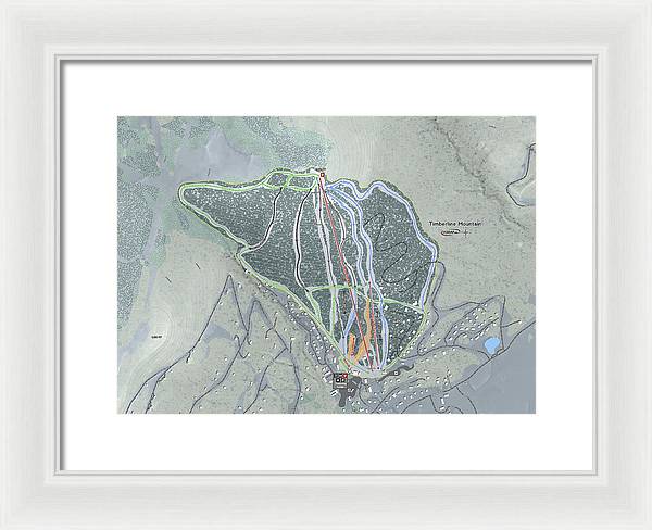Timberline Mountain Ski Trail Map - Framed Print - Powderaddicts