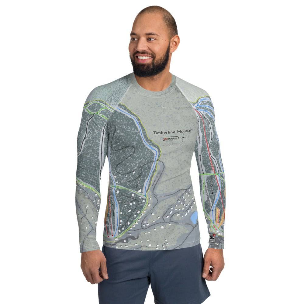 Timberline Mountain, West Virginia Ski Trail Map Men's Base Layer Top - Powderaddicts