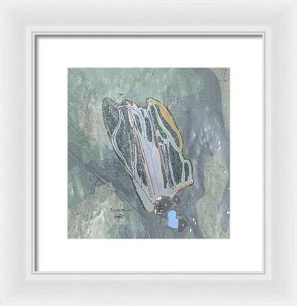 Titcomb Mountain Ski Trail Map - Framed Print - Powderaddicts