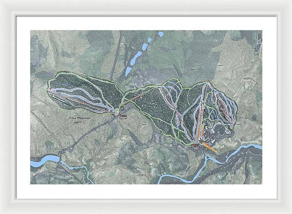 Titus Mountain Ski Trail Map - Framed Print - Powderaddicts