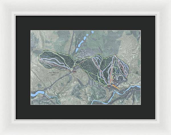 Titus Mountain Ski Trail Map - Framed Print - Powderaddicts