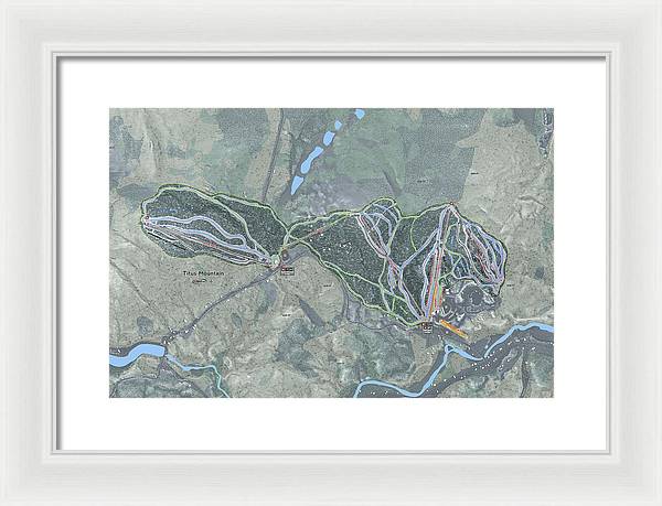 Titus Mountain Ski Trail Map - Framed Print - Powderaddicts