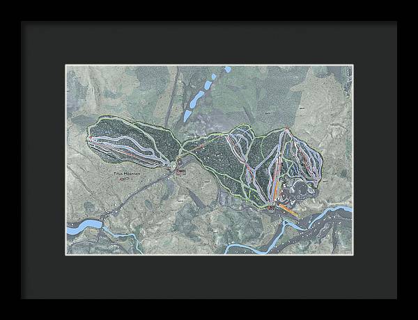 Titus Mountain Ski Trail Map - Framed Print - Powderaddicts