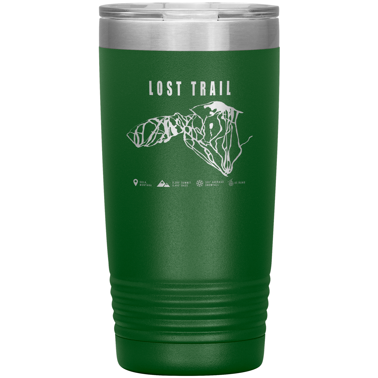 Lost Trail Montana Ski Trail Map 20oz Tumbler - Powderaddicts