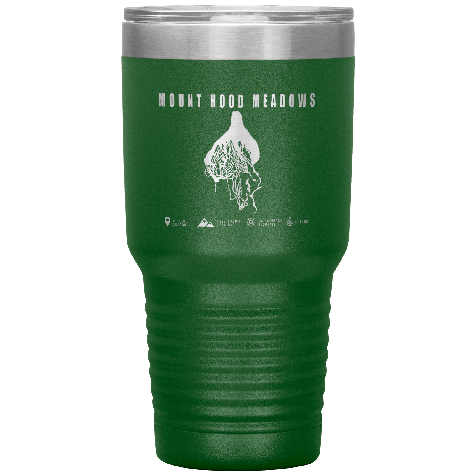 Mount Hood Meadows, Oregon Ski Trail Map 30oz Tumbler - Powderaddicts