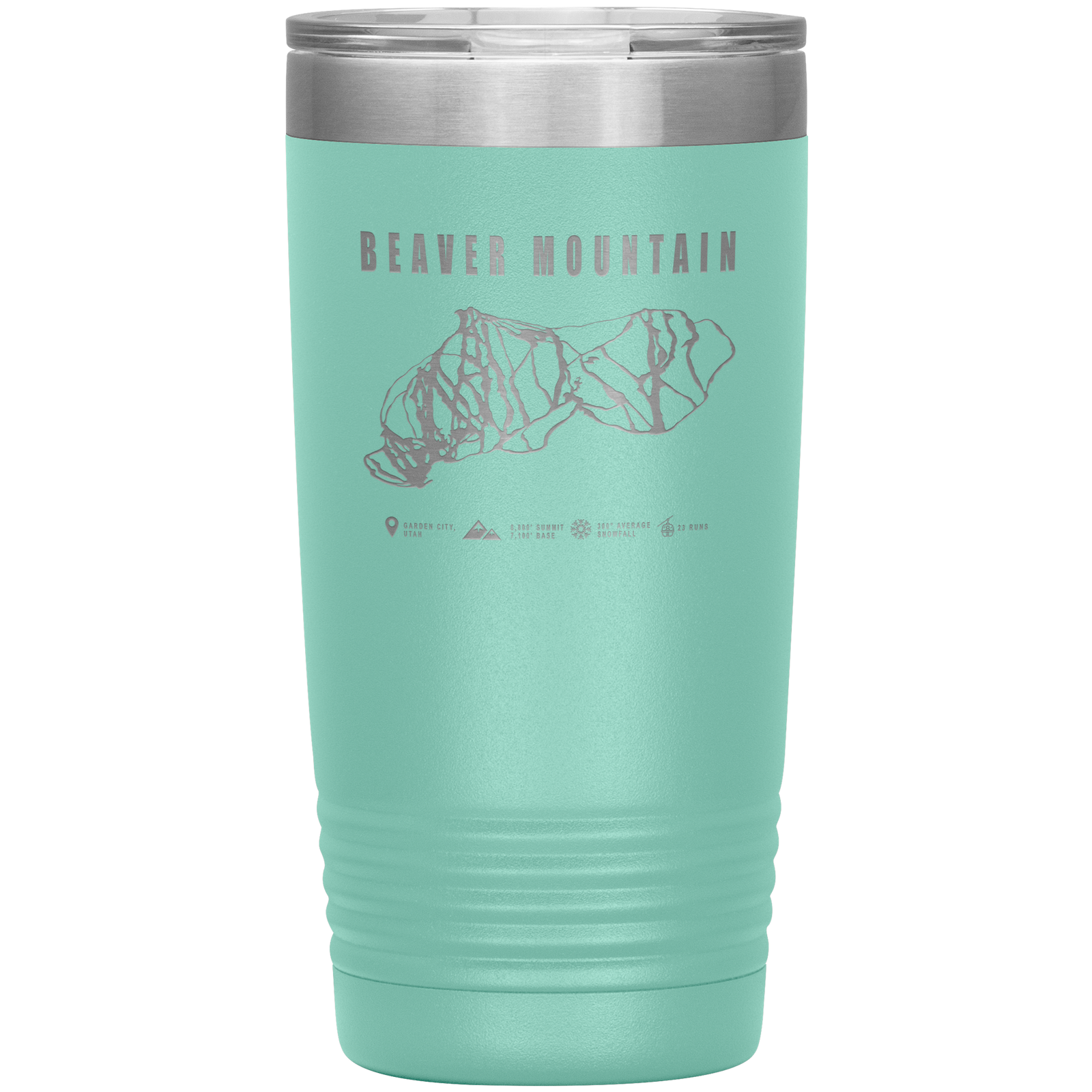 Beaver Mountain,Utah Ski Trail Map 20oz Tumbler - Powderaddicts