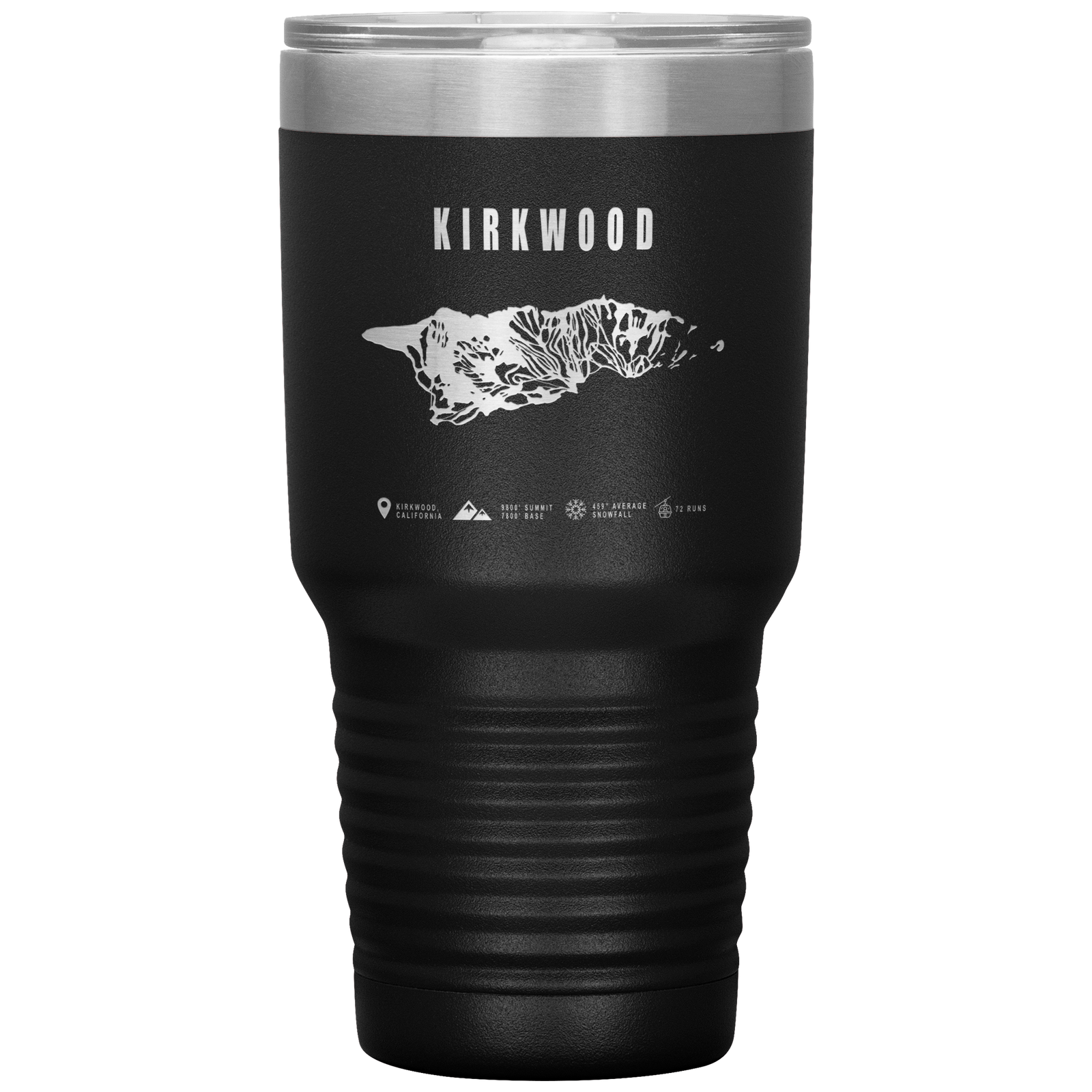 Kirkwood, California Ski Trail Map 30oz Tumbler - Powderaddicts