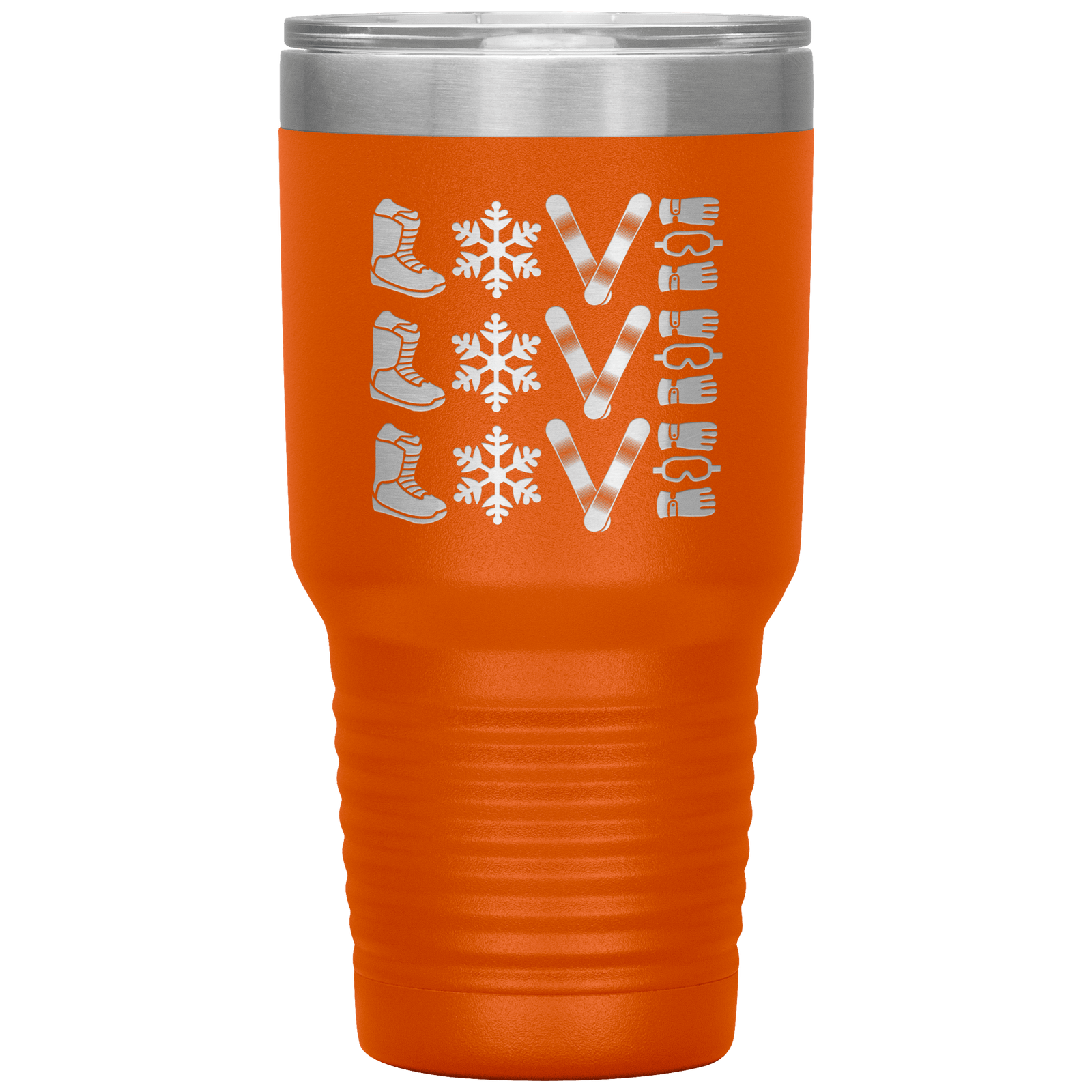 Triple LOVE Snowboard 30oz Laser Etched Tumbler - Powderaddicts