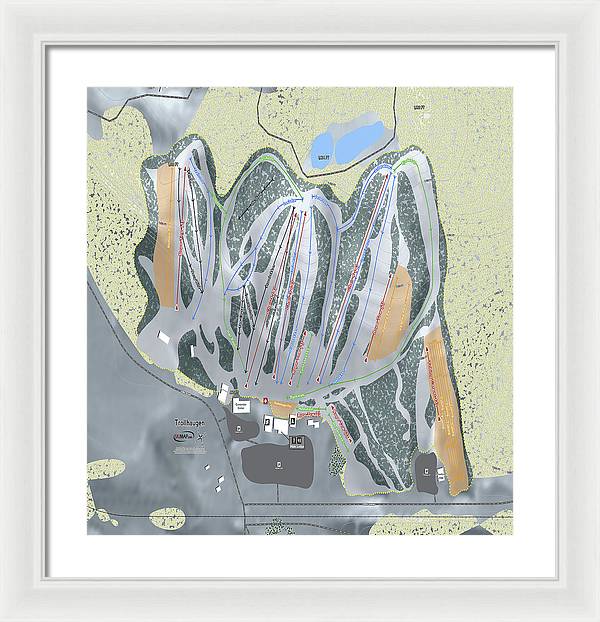 Trollhaugen Ski Trail Map - Framed Print - Powderaddicts