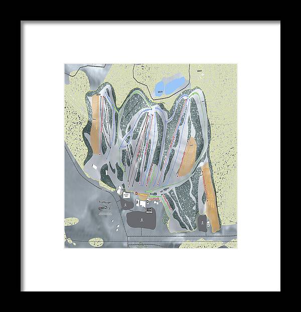 Trollhaugen Ski Trail Map - Framed Print - Powderaddicts