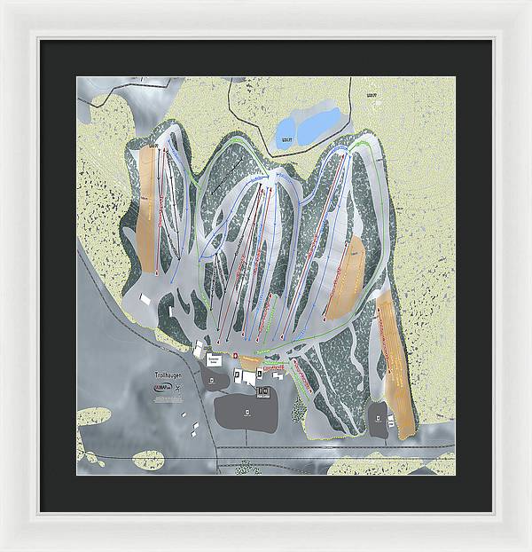 Trollhaugen Ski Trail Map - Framed Print - Powderaddicts