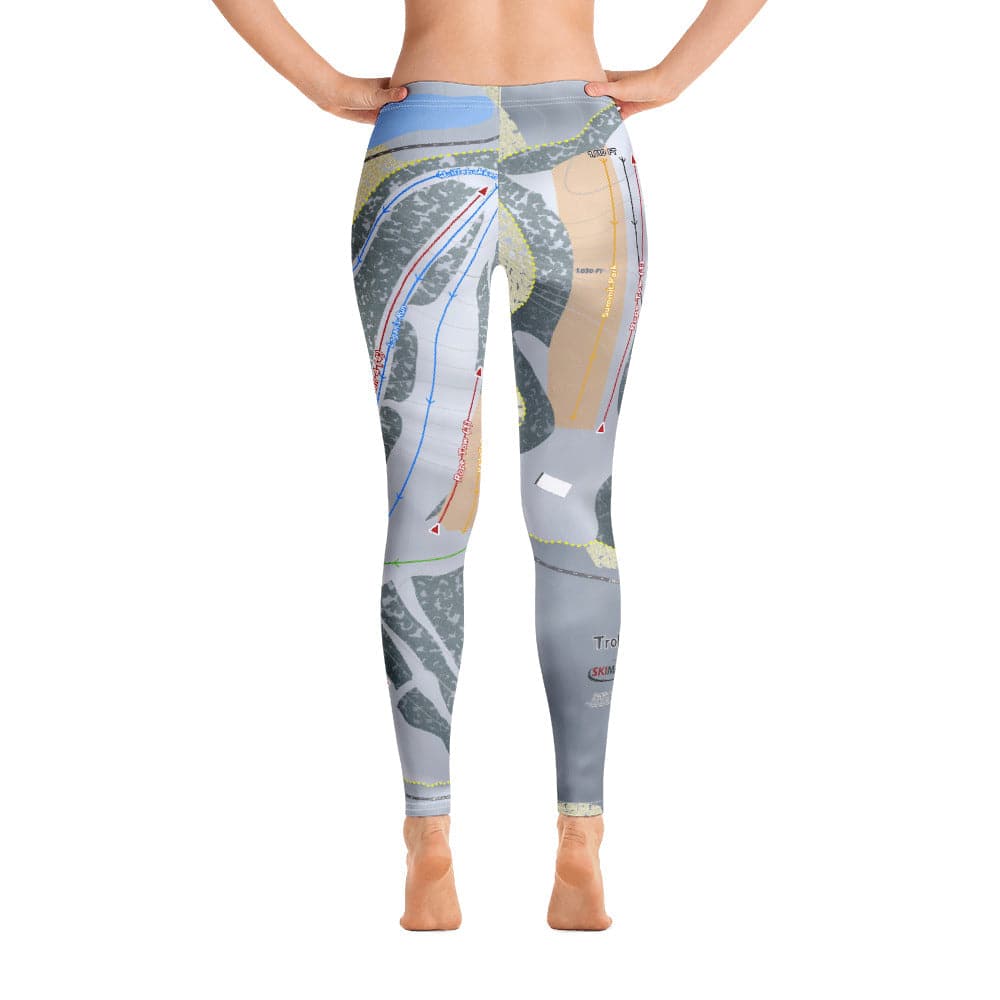 Trollhaugen, Wisconsin Ski Trail Map Women's Base Layer Bottom - Powderaddicts