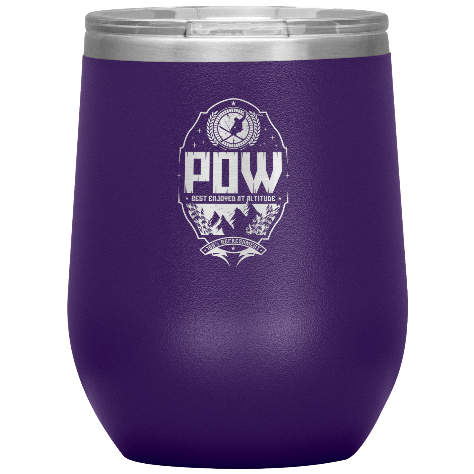 Pow Best Enjoyed At Altitude Wine 12oz Tumbler - Powderaddicts