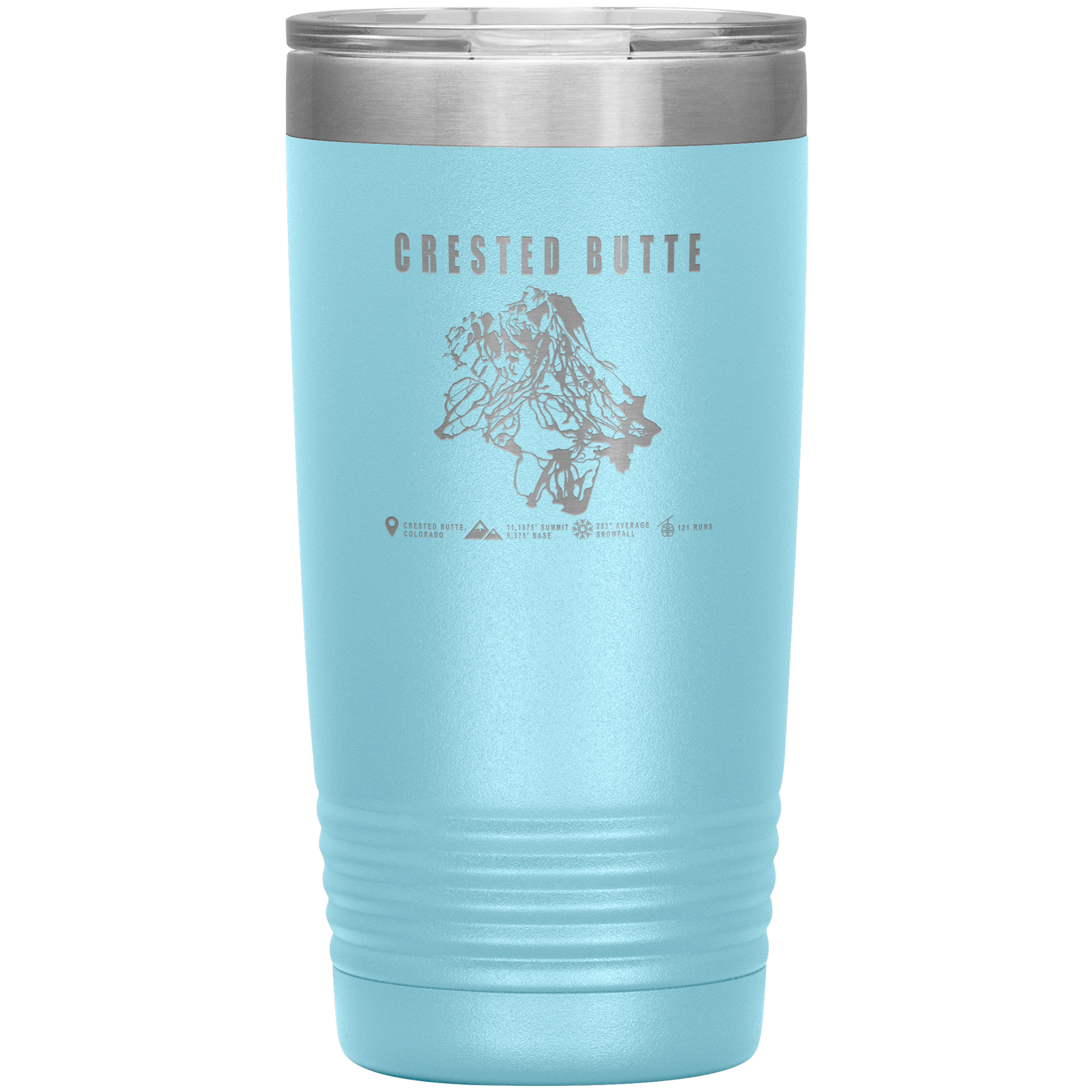 Crested Butte Colorado Ski Trail Map 20oz Tumbler - Powderaddicts