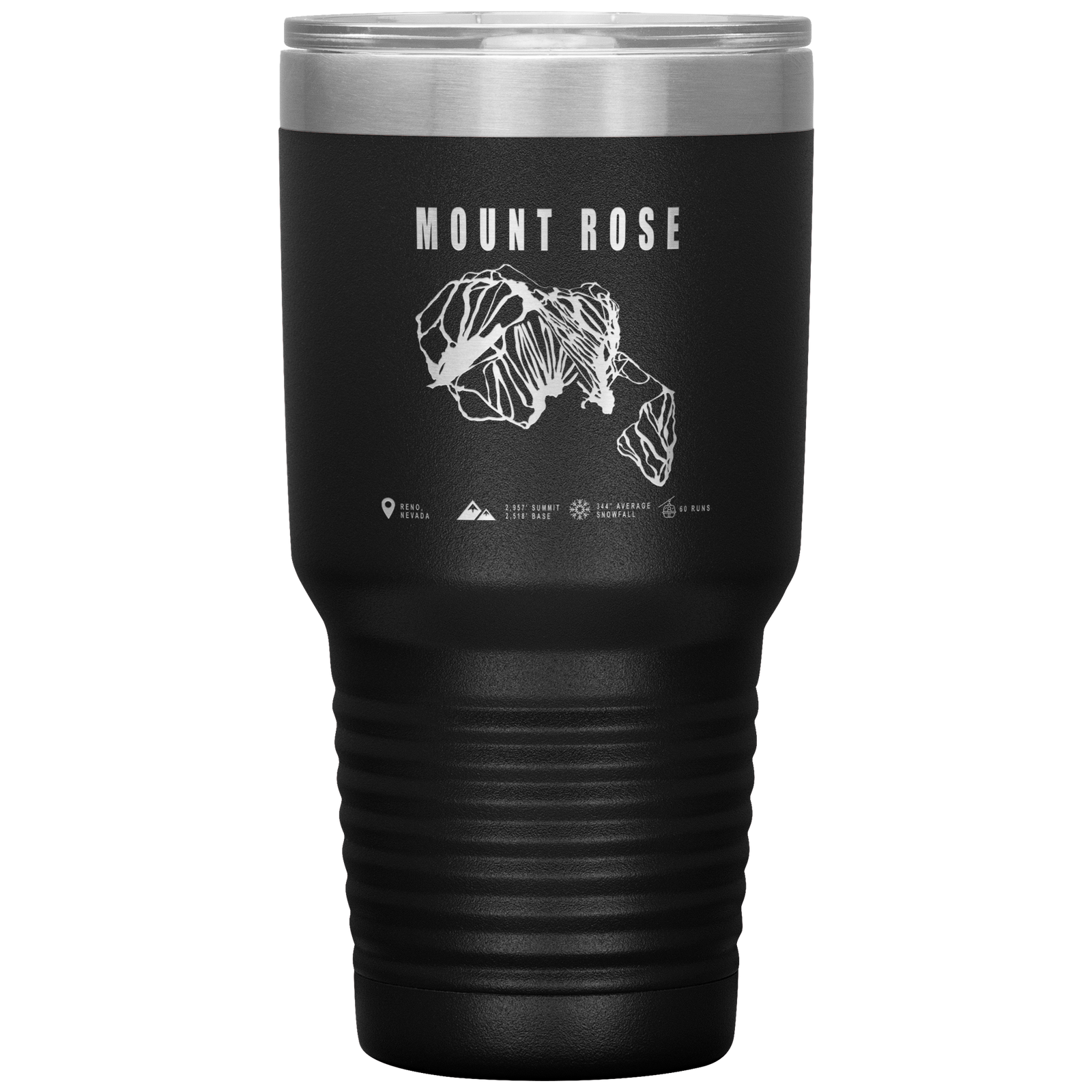 Mount Rose, Nevada Ski Trail Map 30oz Tumbler - Powderaddicts