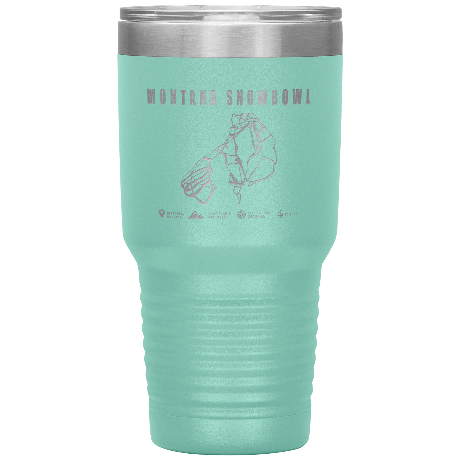 Montana Snowbowl, Montana Ski Trail Map 30oz Tumbler - Powderaddicts